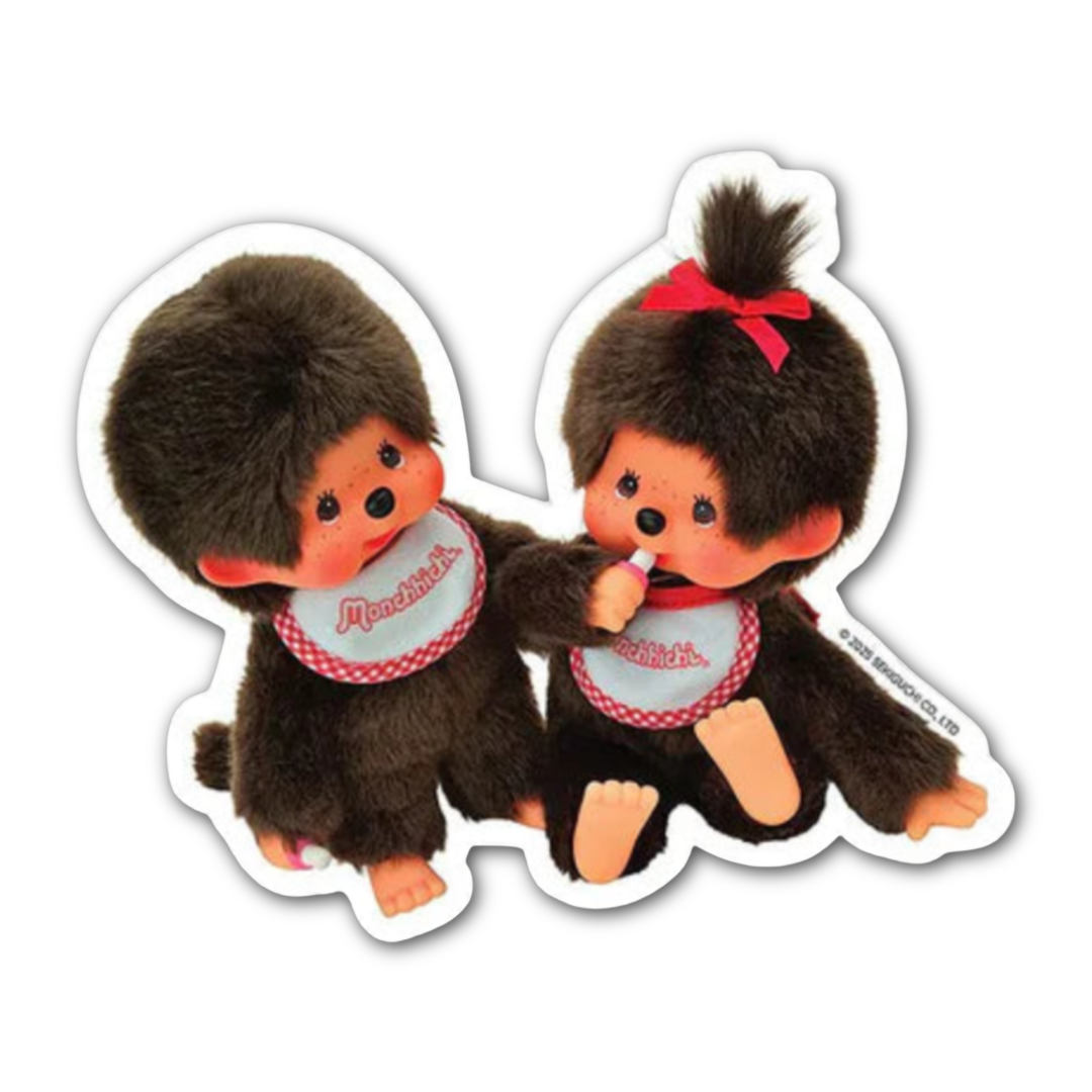 Monchhichi Boy & Girl Vinyl Sticker