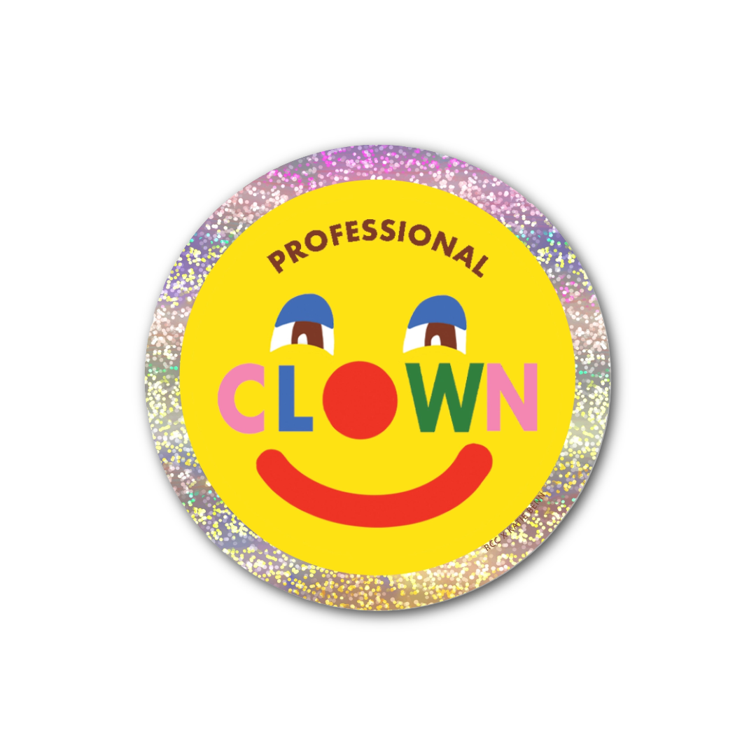 Professional Clown Glitter Sticker