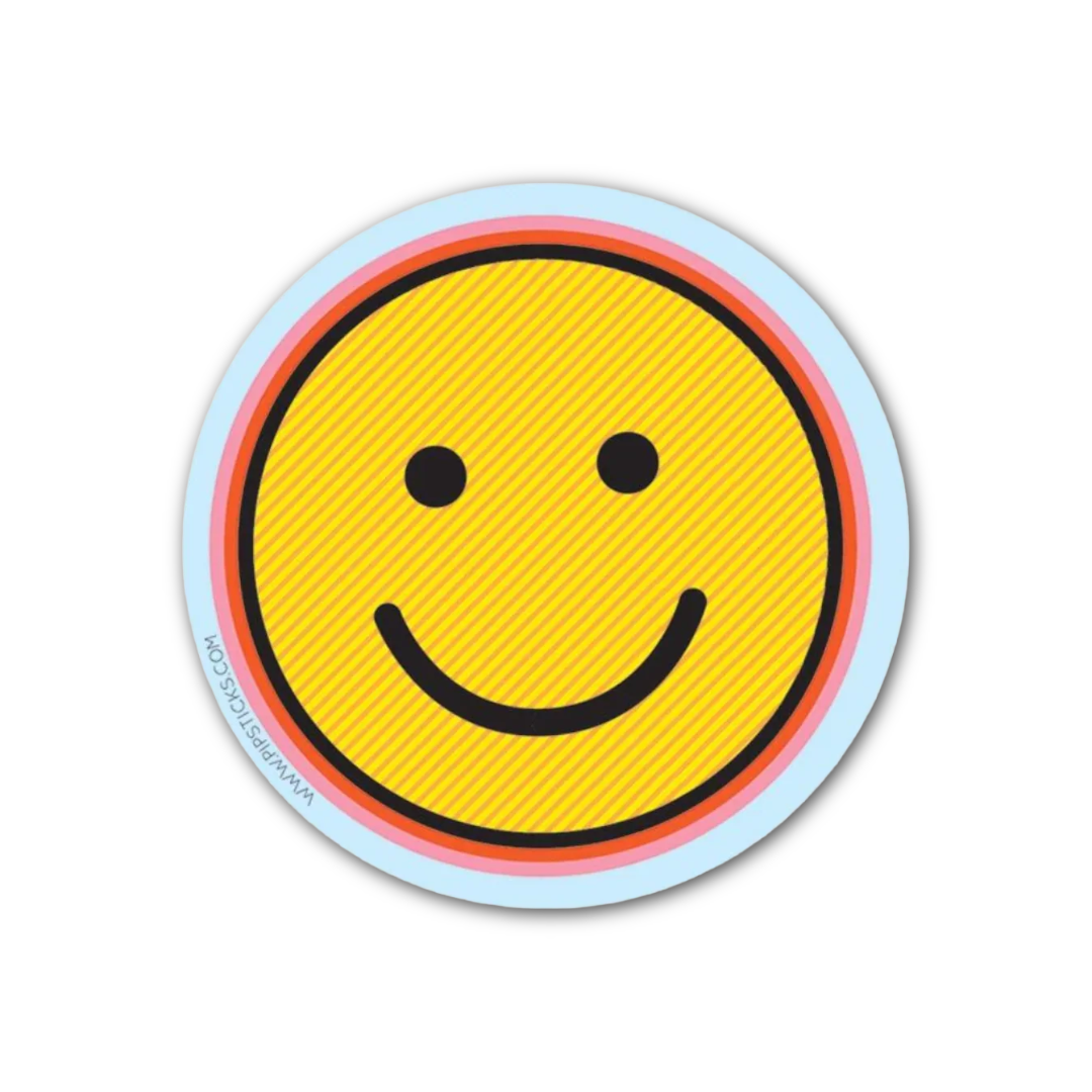 Smiley Face Circle Vinyl Sticker