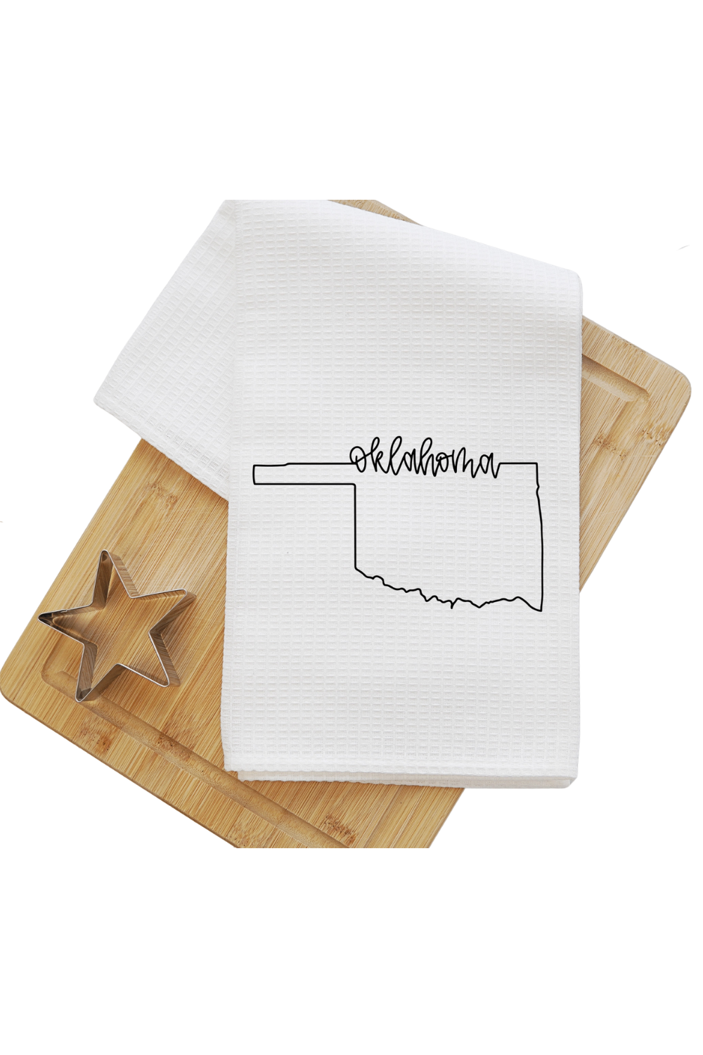 Oklahoma Shape Waffle Weave Kitchen Towel