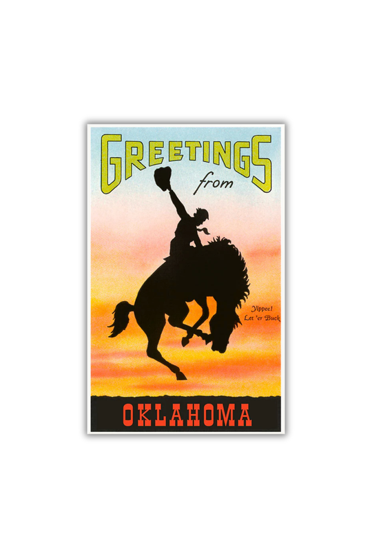 Greetings from Oklahoma Yippee! Cowboy Postcard