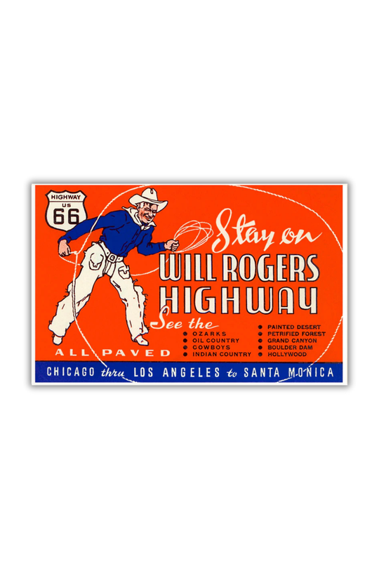 Will Rogers Highway Route 66 Postcard