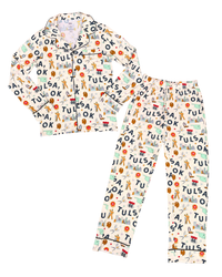 Tulsa Print Unisex Pajama Set - Ivory