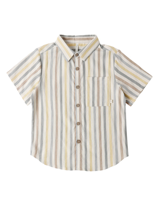 Rylee + Cru - Valencia Stripe Collared Short Sleeve Shirt