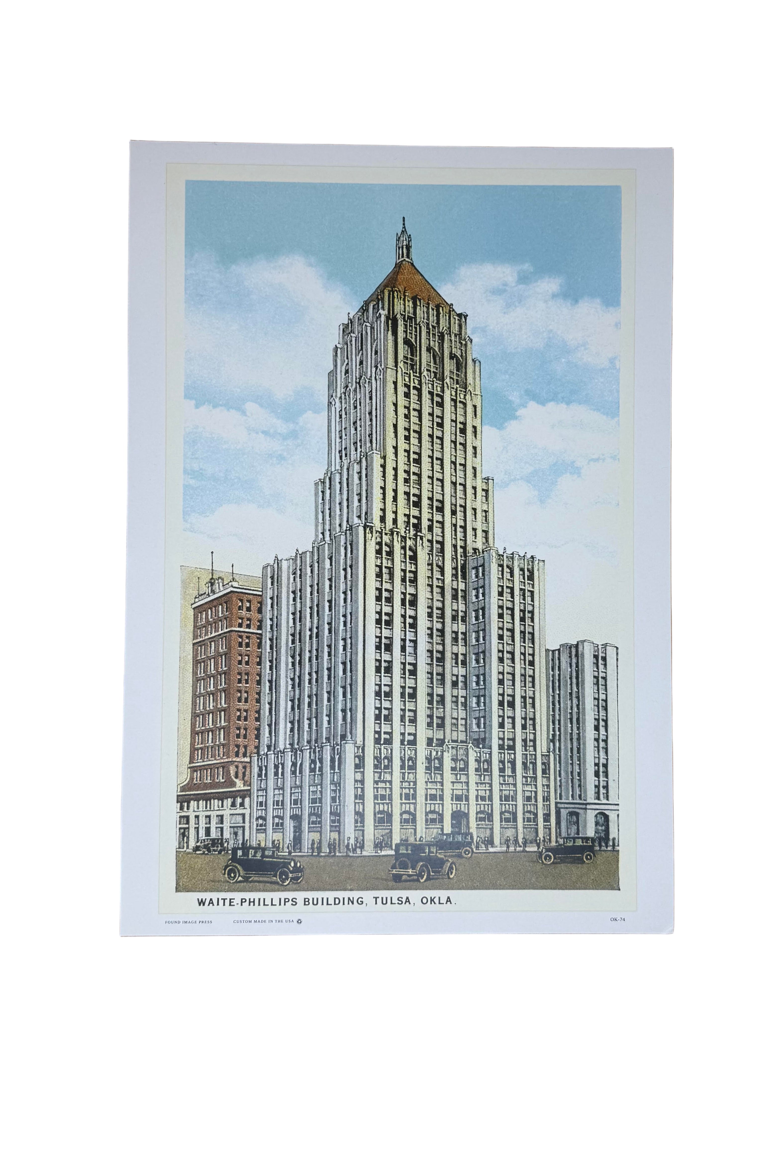 Waite Phillips Building art print vintage Tulsa architecture