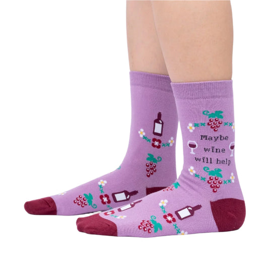 Maybe Wine Will Help Women's Crew Socks