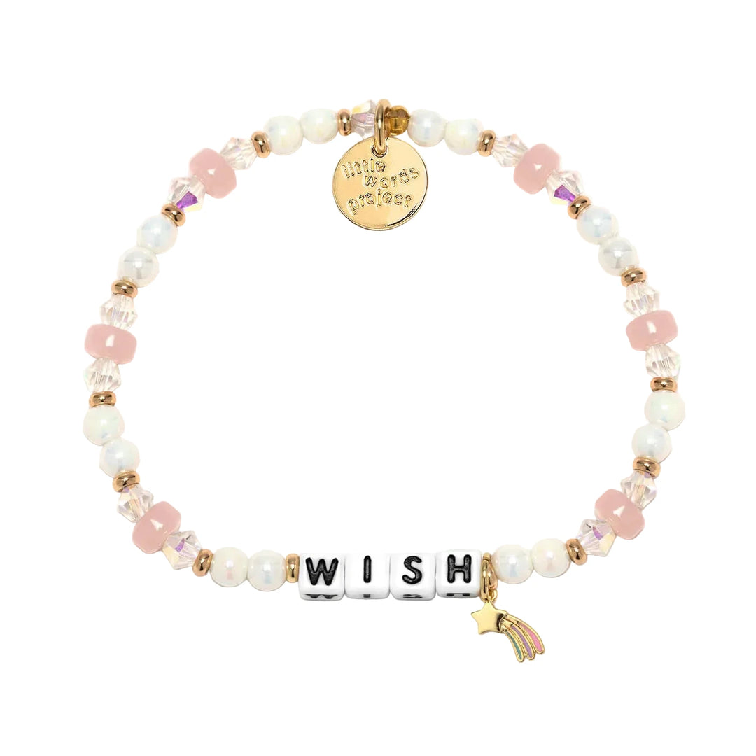 Wish Shooting Star bracelet M/L celestial word bead bracelet