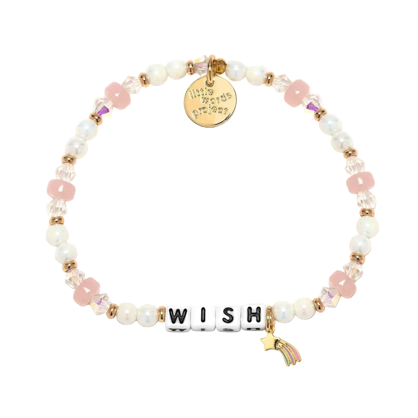 Wish Shooting Star bracelet M/L celestial word bead bracelet