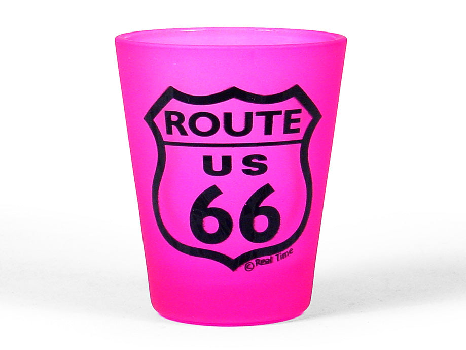 Hot Pink Route 66 Shot Glass