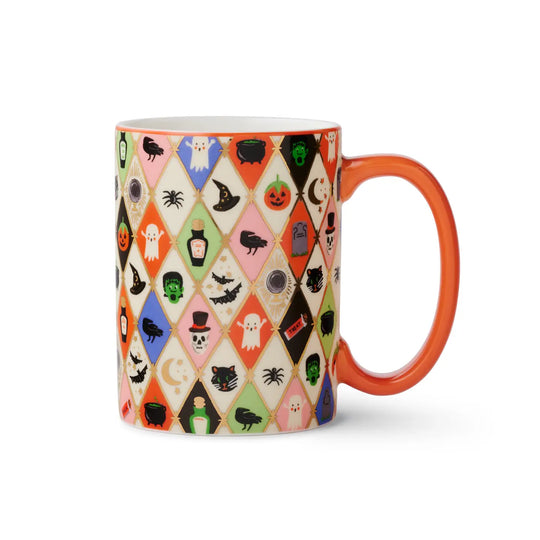 Halloween Argyle Porcelain Mug