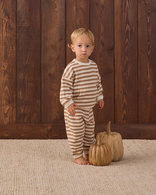 Quincy Mae - Spice Stripe Waffle Slouch Set