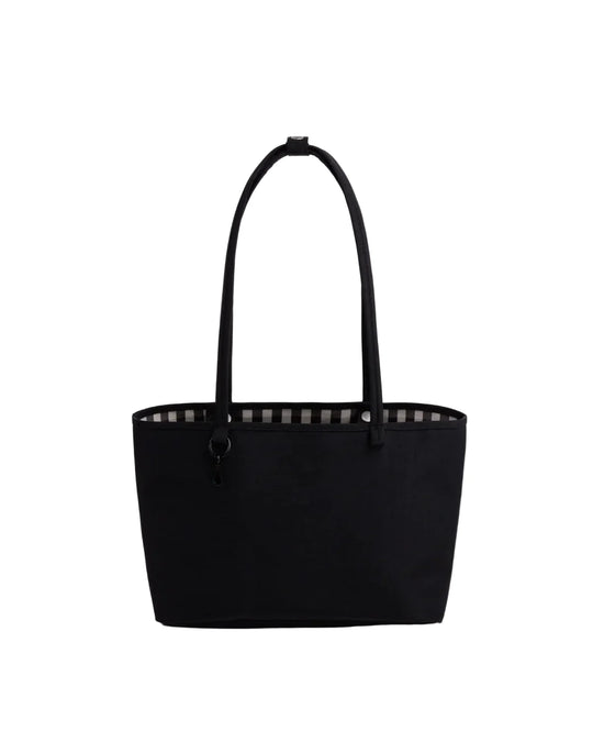 Baggu Medium Nylon Crescent Bag - Black and Cream Gingham