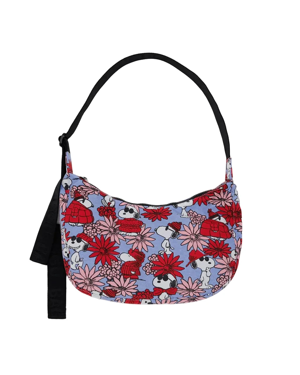 Baggu Medium Nylon Crescent Bag - Floral Snoopy