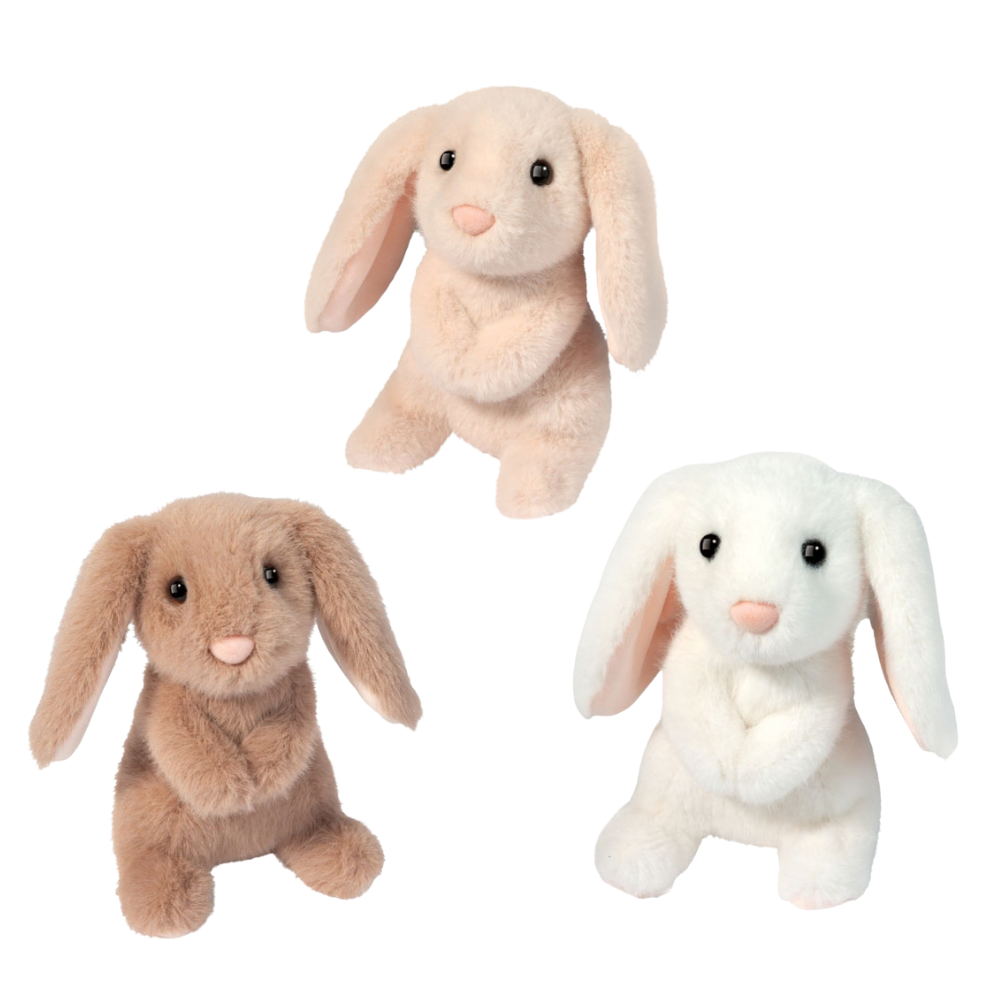 Soft barnyard bunny plush with cozy farmhouse style