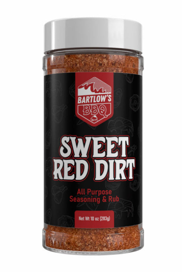 Bottle of Bartlow’s BBQ Sweet Red Dirt Seasoning made in Oklahoma