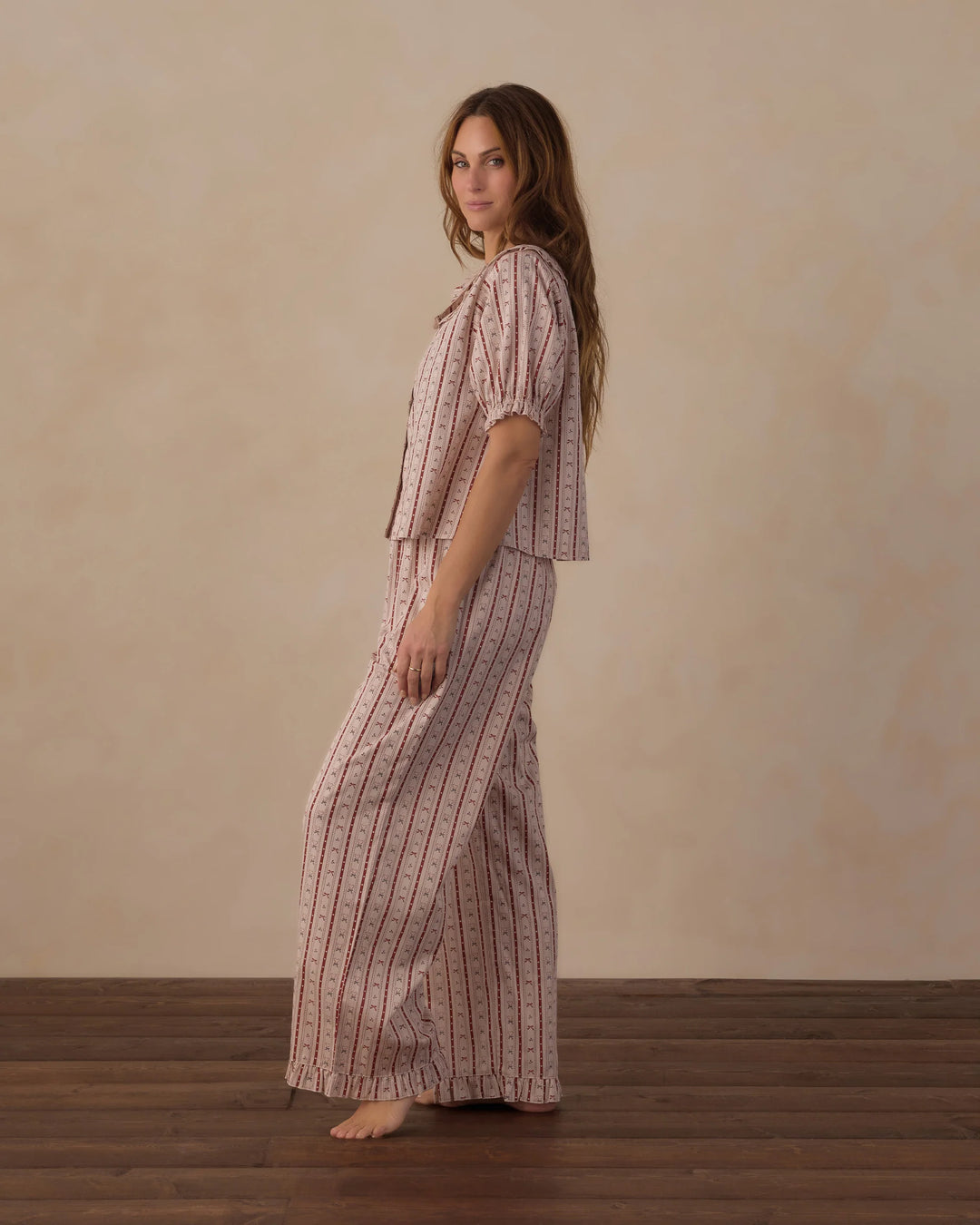 Rylee + Cru - Women's Candy Cane Lane Ruffle Pajama Set