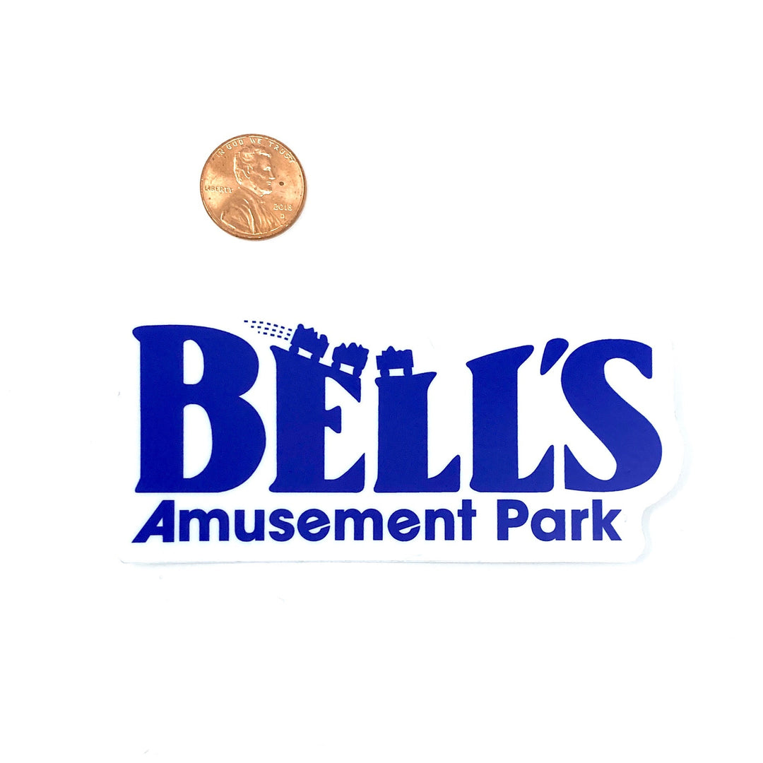 Vinyl sticker featuring the classic Bell’s Amusement Park logo from Tulsa, Oklahoma