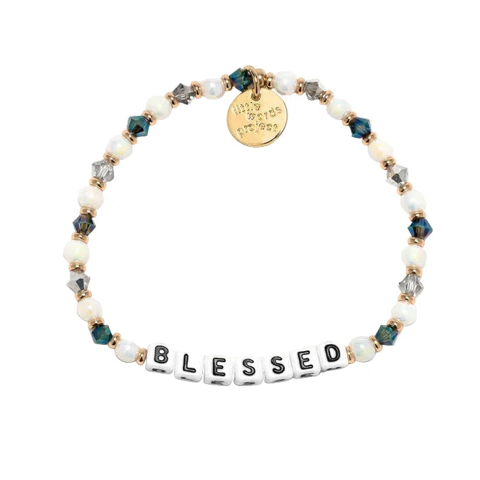 Blessed Midnight bracelet S/M inspirational word bracelet by Little Words Project