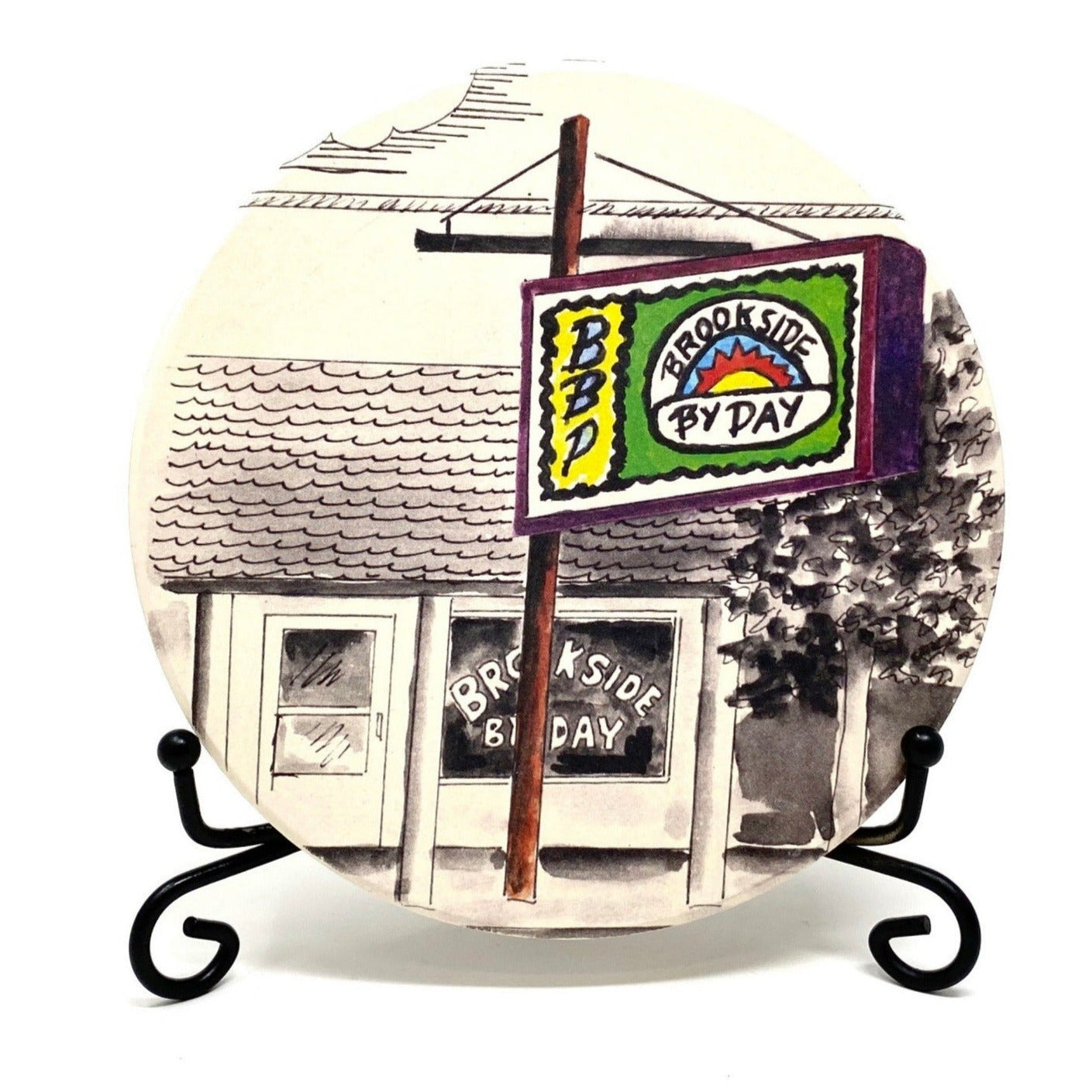Coaster featuring Brookside by Day restaurant – Tulsa brunch favorite and Oklahoma foodie gift