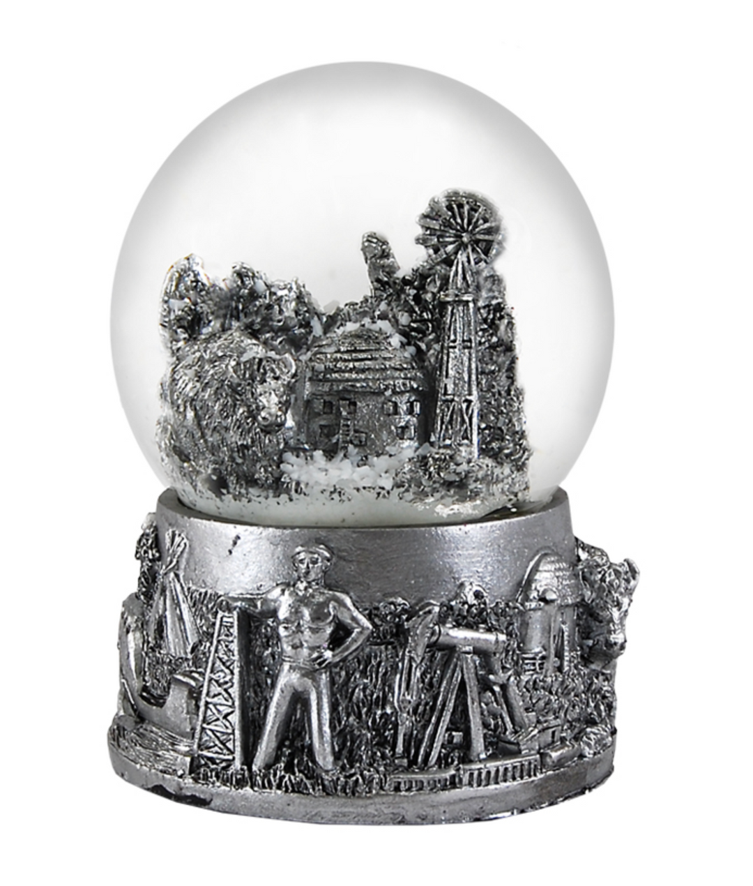 Silver Oklahoma Snow Globe