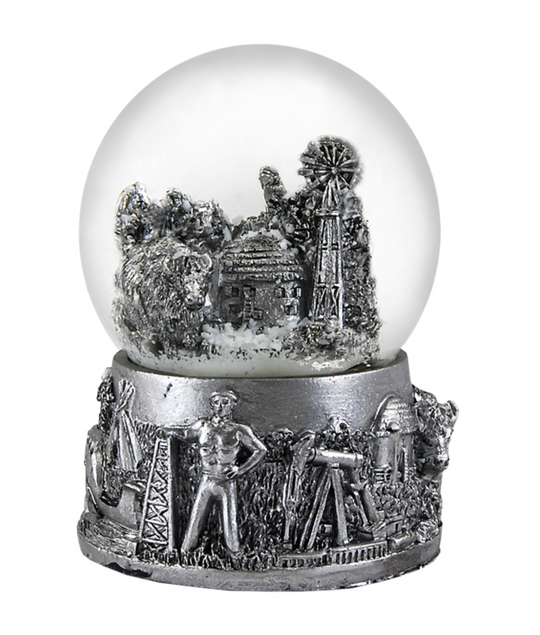 Silver Oklahoma Snow Globe