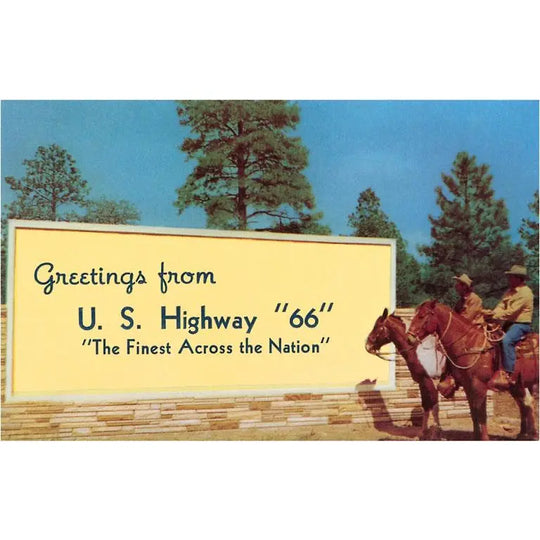 Greetings from US Highway 66 Billboard Postcard