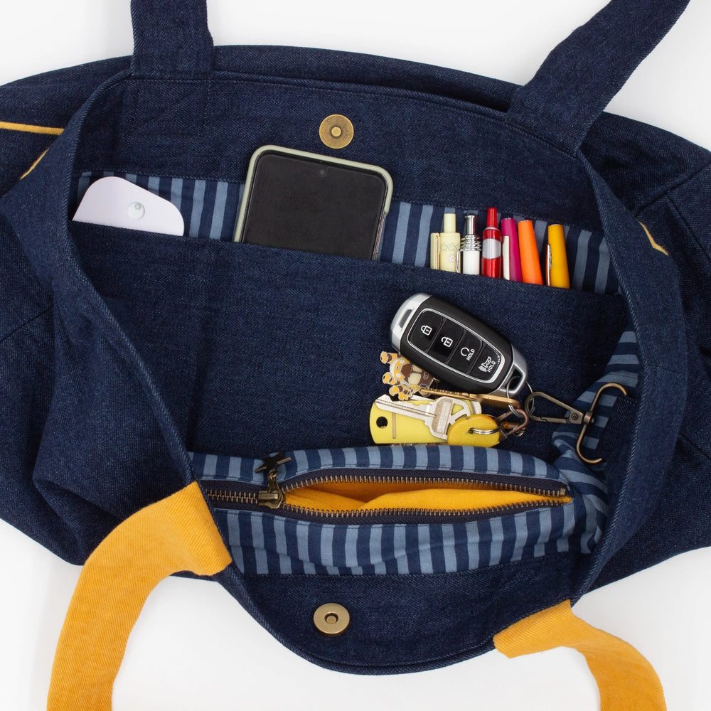 Route 66 Denim Tote Bag