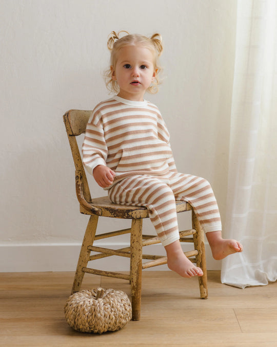 Quincy Mae - Spice Stripe Waffle Slouch Set