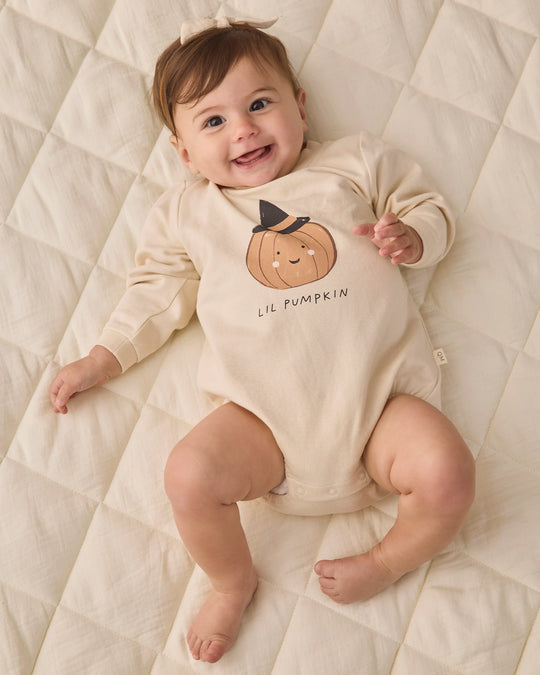 Quincy Mae - Lil' Pumpkin Crewneck Bubble Romper
