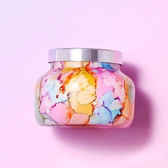 Capri Blue - Petite Watercolor Rainbow Volcano Candle 8 oz.