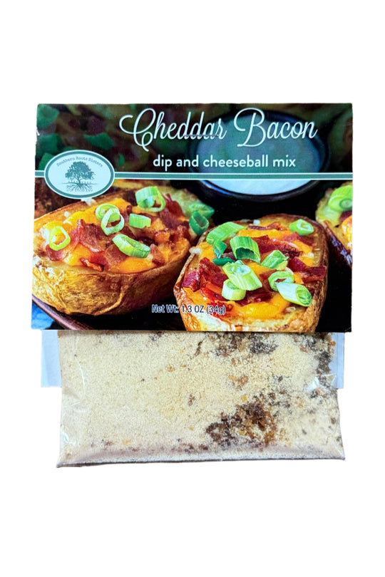 Package of Cheddar Bacon Dip Mix from Southern Roots Sisters, made in Oklahoma