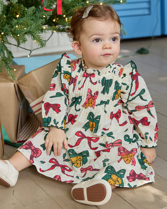 Pink Chicken - Christmas Bows & Bells Jaipur Dress Set