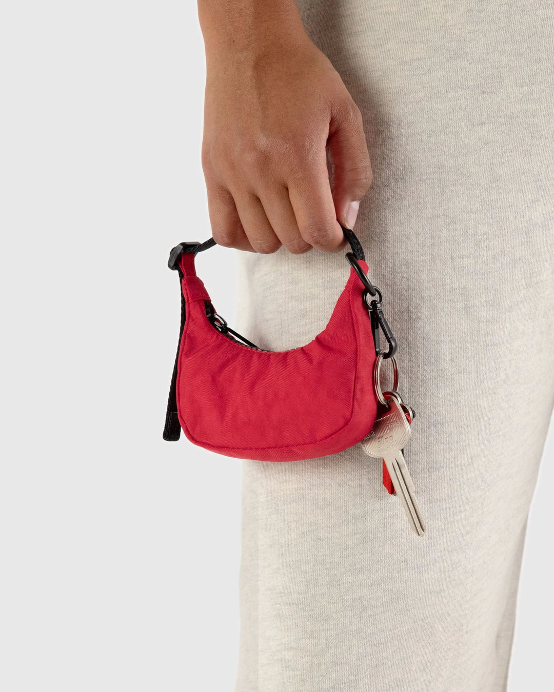 Baggu Mini Crescent Bag Charm - Candy Apple Red