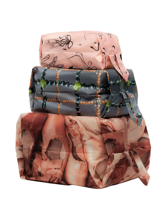 Baggu 3-Piece Zipperd Pouch Set - Ballet Icons