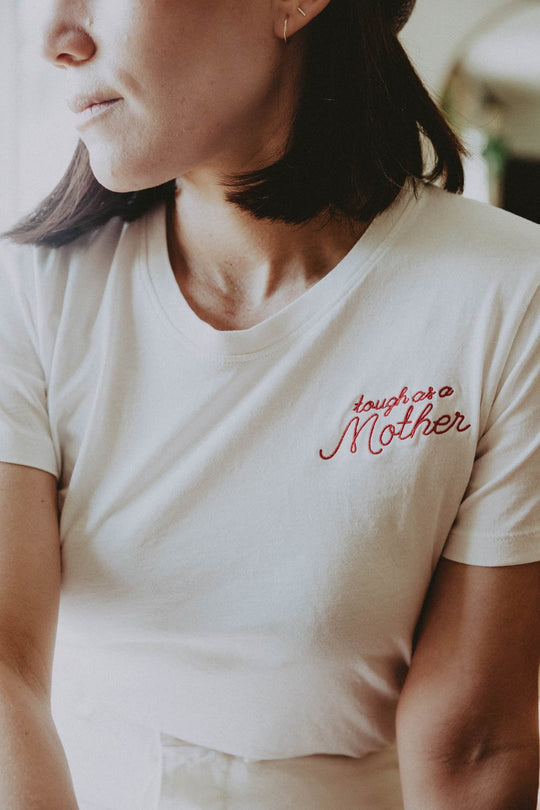 Tough As A Mother White Fitted Tee