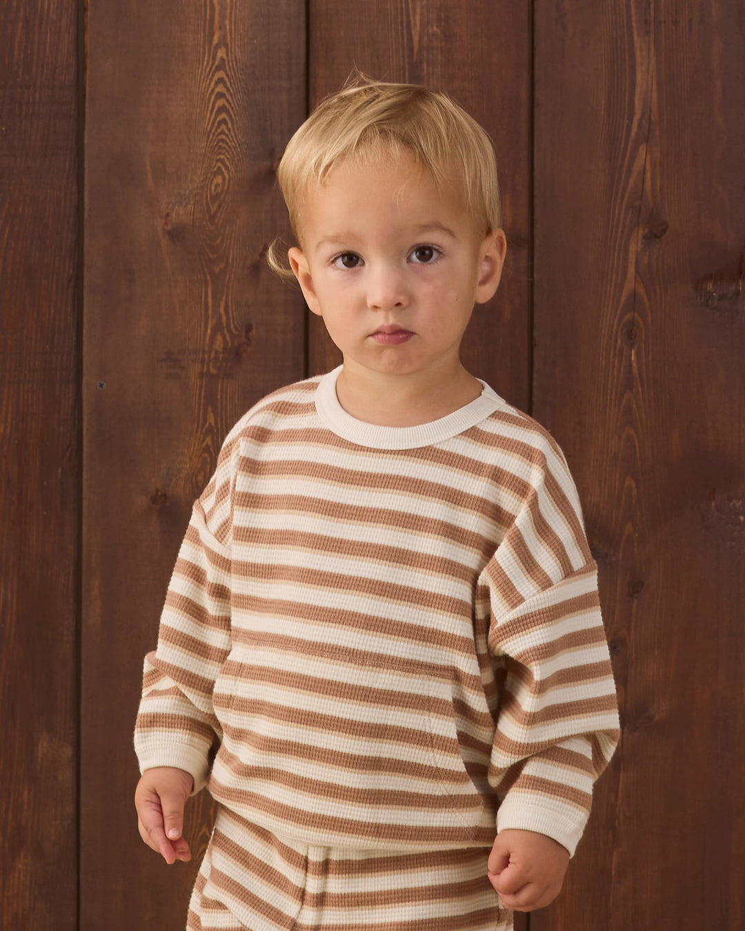 Quincy Mae - Spice Stripe Waffle Slouch Set