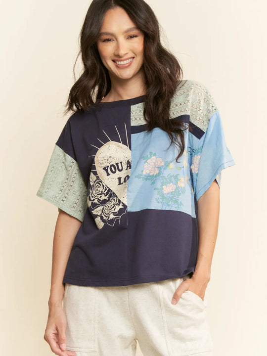 Patchwork Short Sleeve Top