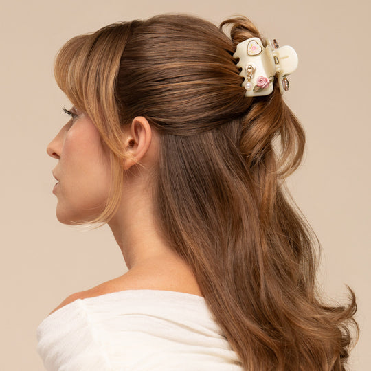 Kitschpop Charms Pearlized Cream Cloud Clip Set