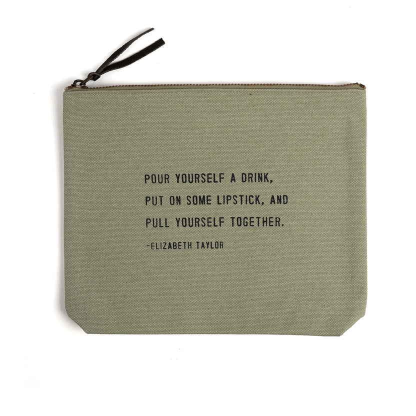 Elizabeth Taylor Pull Yourself Together Canvas Zip Bag