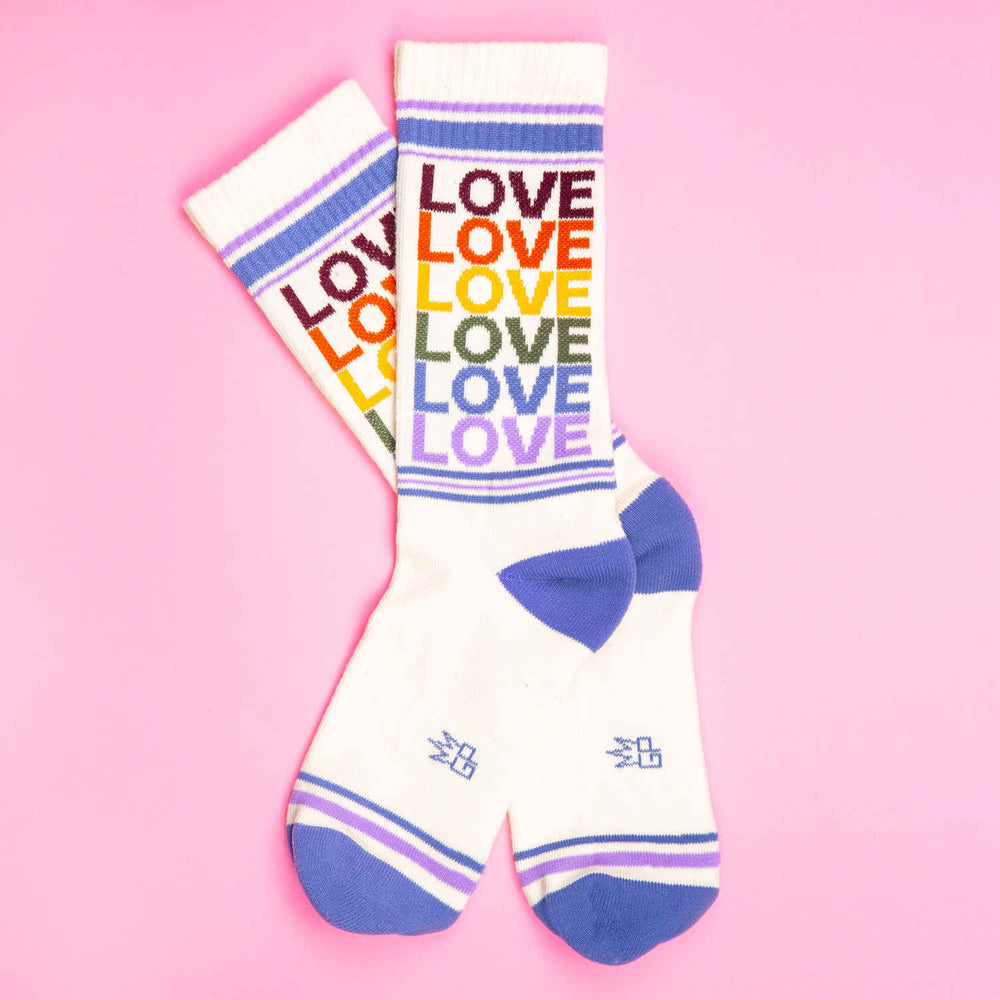 Love Vintage Rainbow Gym Socks