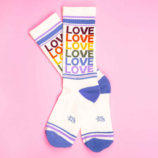 Love Vintage Rainbow Gym Socks