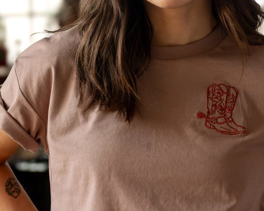 Cowboy Boot Cropped Western Tshirt
