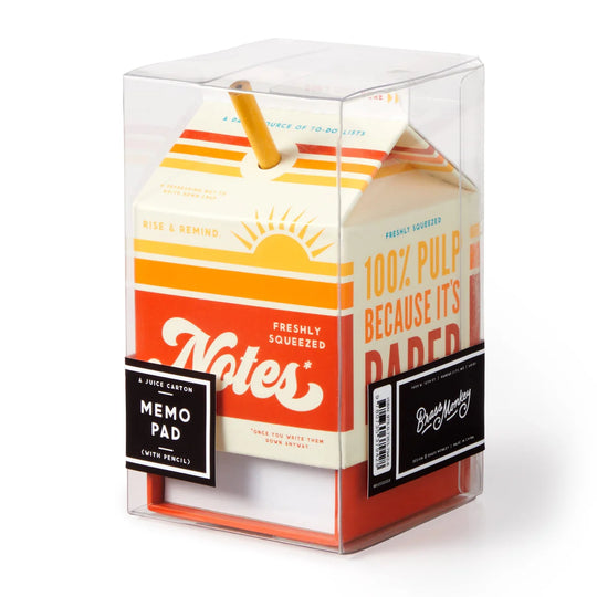 Freshly Squeezed Notes – Orange Juice Carton Notepad