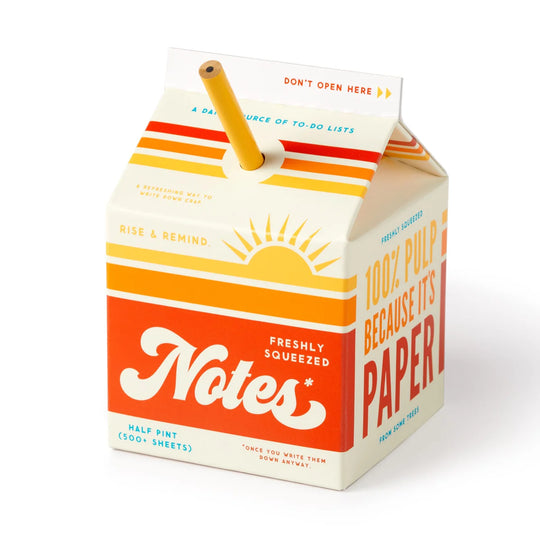Freshly Squeezed Notes – Orange Juice Carton Notepad
