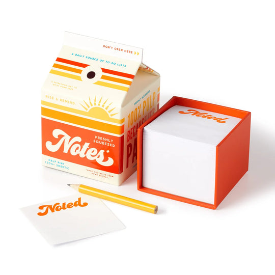 Freshly Squeezed Notes – Orange Juice Carton Notepad