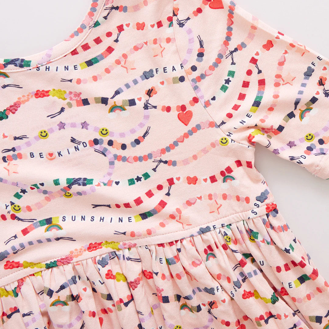 pink chicken friendship bracelet dress Girls Dresses