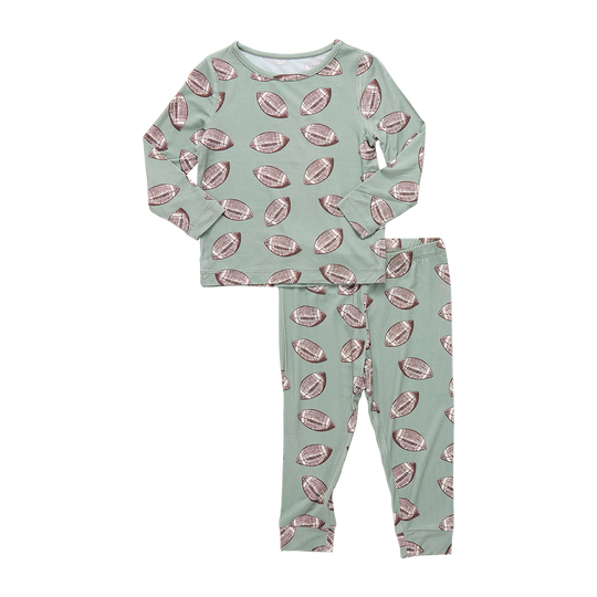 Pink Chicken -  Footballs Bamboo PJ Set