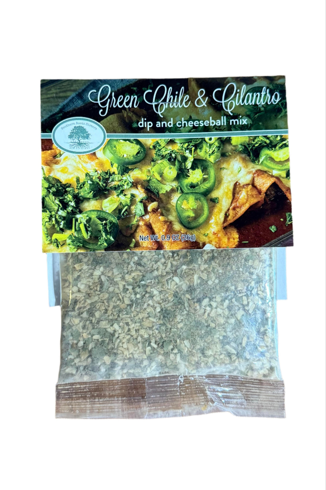 Package of Green Chile & Cilantro Dip Mix by Southern Roots Sisters, made in Oklahoma