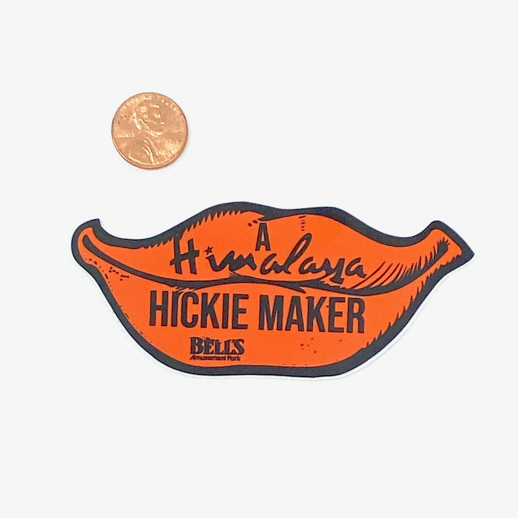 Vinyl sticker featuring the Himalaya Hickie Maker amusement park ride in retro style