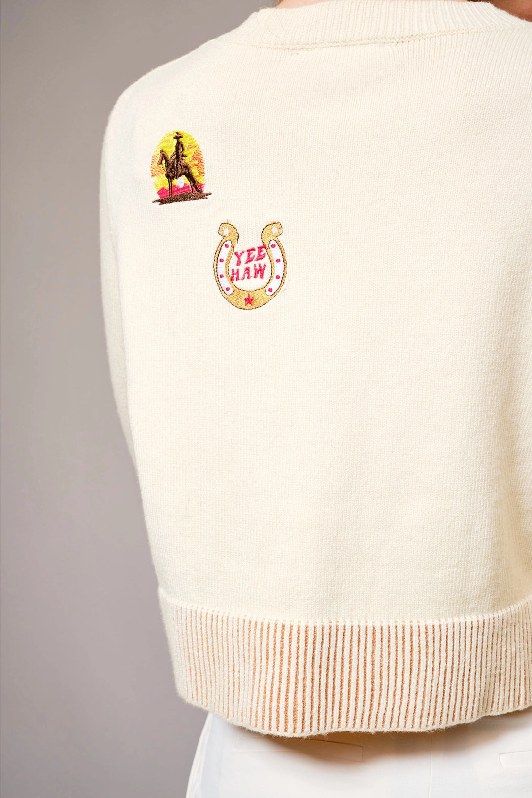 Horse Western Patch Sweater